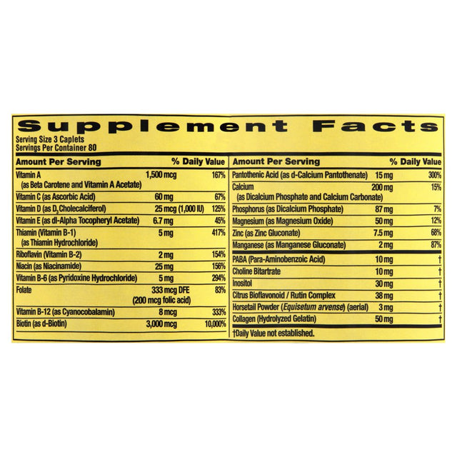 Spring Valley Hair, Skin & Nails Dietary Supplement, 240 Caplets