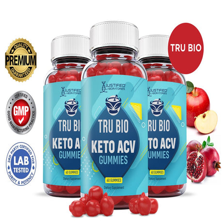 (3 Pack) Tru Bio Keto ACV Gummies 1000MG Dietary Supplement 180 Gummys