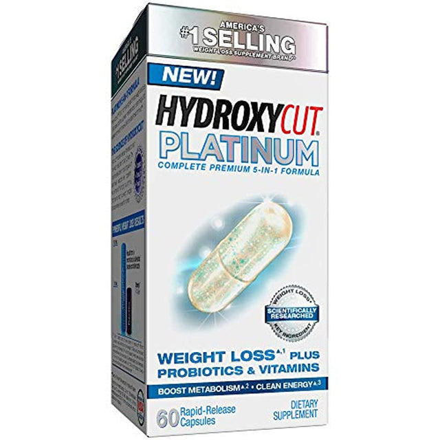 Weight Loss Pills for Women & Men | Hydroxycut Platinum | Probiotic + Weight Loss Supplement Pills | Energy Pills | Metabolism Booster for Weight Loss | Weightloss & Energy Supplements | 60 Pills