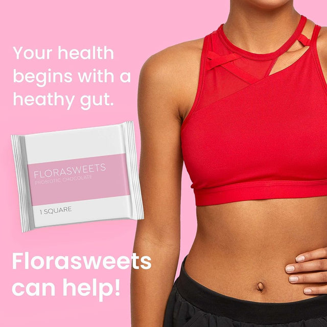 Revival Point Florasweets Probiotic Chocolates | Gut Health | Chocolate for Weight Management | Metabolism Support | Sugar-Free Chocolate 1-Pack (30 Squares)