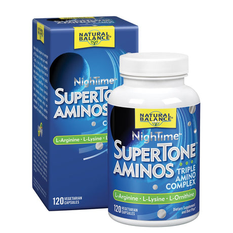 Natural Balance Nightime Supertone Aminos | Triple Amino Complex for Lean Muscle Mass & Recovery Support | Fitness Goals Formula | 120Ct, 30 Servings