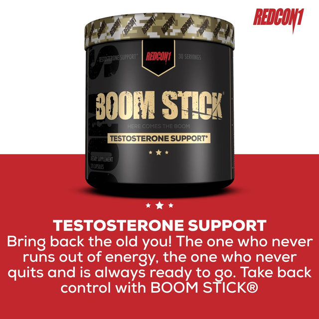 Redcon1 Boomstick, Testosterone Support, Capsules, 30 Servings