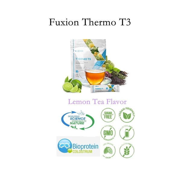 Fuxion Thermo T3-Fat Burner Instant Tea Drink Mix to Generate Energy & Increase Stamina-Thermogenic Effect before Excercise or after Meals,28 Stick W. Bonus 3 Sachets of Omnite Keto MCT