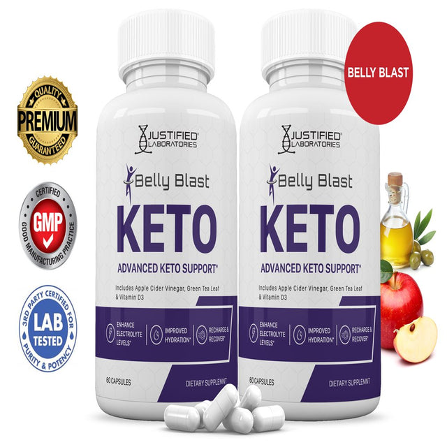 (2 Pack) Belly Blast Keto ACV Pills 1275Mg Alternative to Gummies Dietary Supplement 120 Capsules