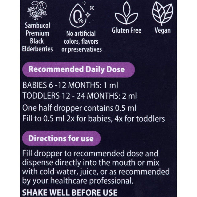 Sambucol Black Elderberry Immune Support Infant Drops with Vitamin C - .68 Oz