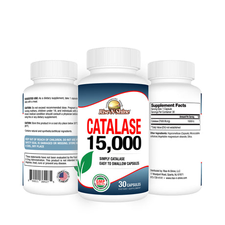 Rise-N-Shine, Catalase 15,000, Dietary Supplement with Pure Catalase, 30 Count