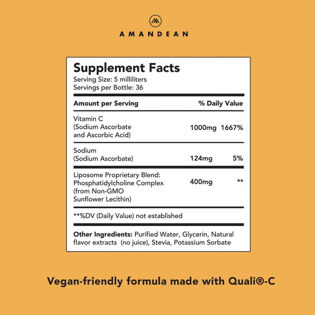 Liquid Liposomal Vitamin C 1000Mg Supplement. Better than Capsules. Immune Support, Skin Health, Collagen Production. Fast Antioxidant Delivery. Highly Bioavailable. Quali®-C, Soy-Free, Vegan Non-Gmo.