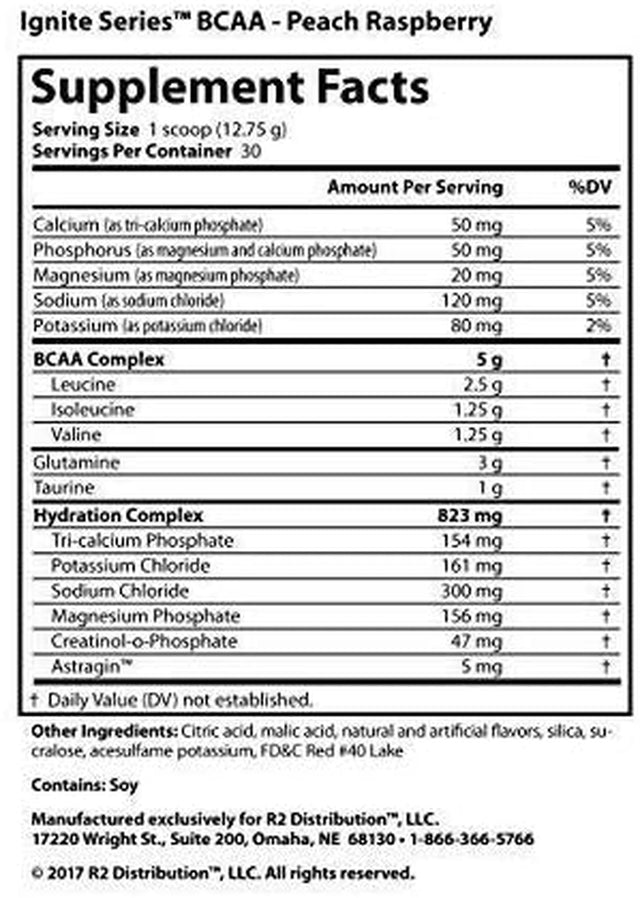 Complete Nutrition Ignite Series BCAA Advanced Amino Acid Complex, Wild Cherry, Supports Muscle Recovery, Hydration & Growth, 5G BCAA, 3G Glutamine, 13 Oz Tub (30 Servings)