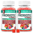 Daily Probiotic & Prebiotic Gummies with Vitamin C - 10 Billion CFU - Probiotics for Women Men and Kids Vegan Gummy- Advanced Digestive Gut Health Immune Support Supplement, Gluten-Free