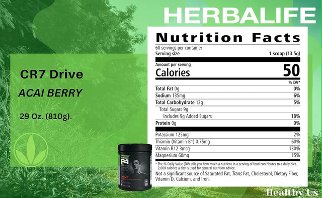 HERBALIFE24 CR7 Drive: Acai Berry (810G) Nutrition for the 24-Hour Athlete,Advanced Hydration Powder Mix and Fuel for Your Active Lifestyle, Natural Flavor, No Artificial Sweetener