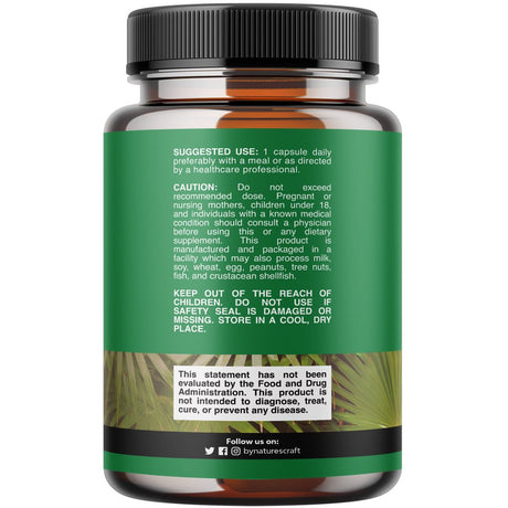 Pure Saw Palmetto 500Mg per Serving Supplement 100Ct Capsules - Saw Palmetto Herbal Extract for Women and Men - DHT Blocker Hair Loss Vitamins & Natural Prostate Support