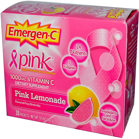 Emergen-C Vitamin C Packets Pink Lemonade 30 Each