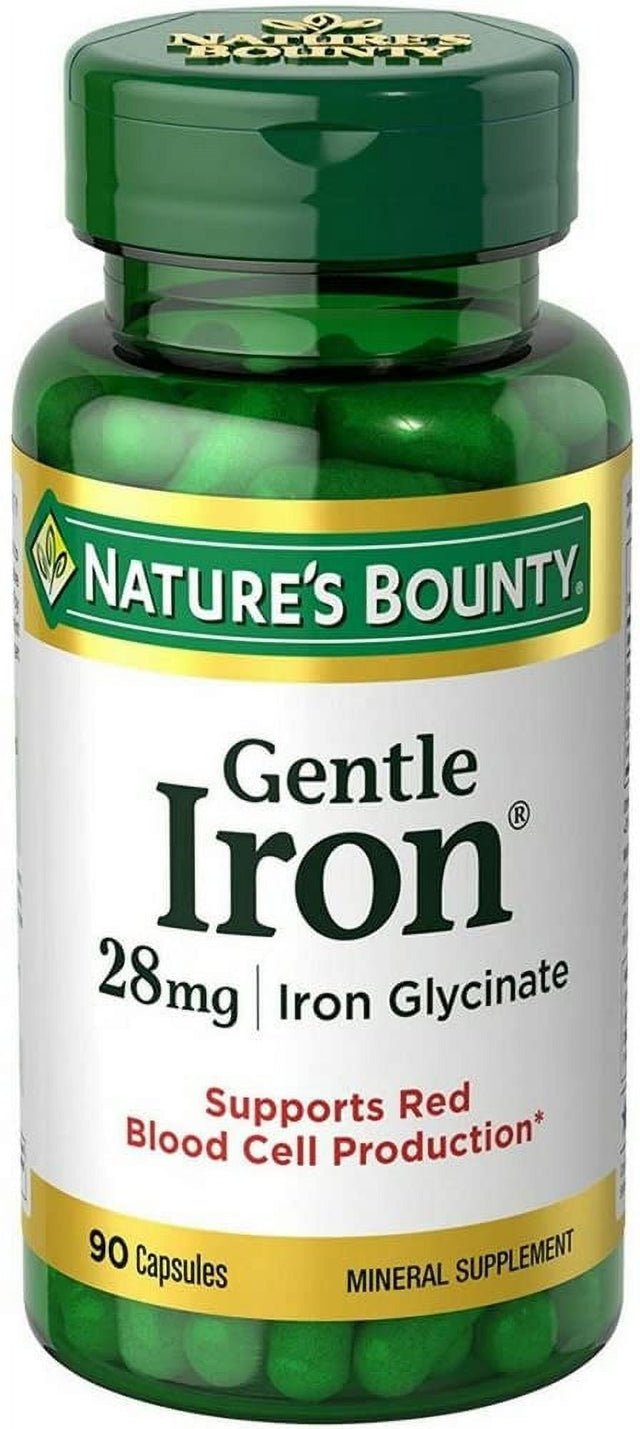 Nature'S Bounty Gentle Iron Iron Glycinate 28 Mg Caps, 90 Ct