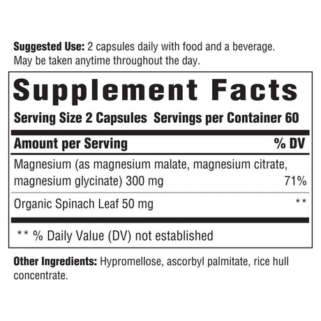 INNATE Response Formulas Magnesium 300 Mg - Mineral Supplement for Muscle Relaxation - Vegetarian and Gluten-Free - 120 Capsules (60 Servings)