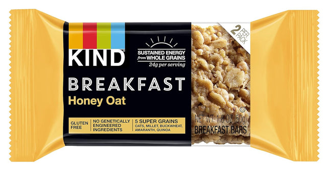 KIND Breakfast Bars, Honey Oat, Gluten Free, Non GMO, 1.8 Ounce Bar Sample