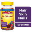 Nature Made Hair Skin and Nails with Biotin 2500 Mcg Gummies, Dietary Supplement, 150 Count