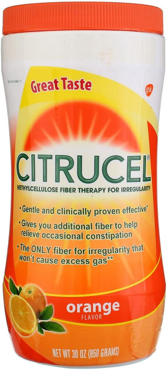 Citrucel - Fiber Therapy for Regularity, Methylcellulose, Orange Flavor - 30 Oz, Pack of 4