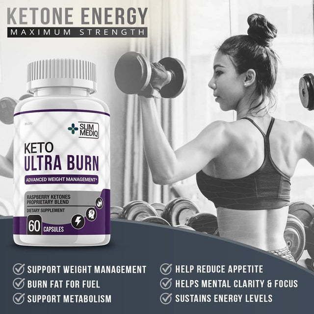 5 Pack Keto Ultra Burn Supplement Pills, Advanced Ketogenic Formula 300 Capsules