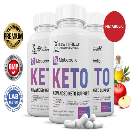 (3 Pack) Metabolic Keto ACV Pills 1275Mg Alternative to Gummies Dietary Supplement 180 Capsules