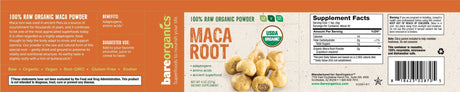 Bareorganics Organic Maca Superfood Powder, 8 Oz