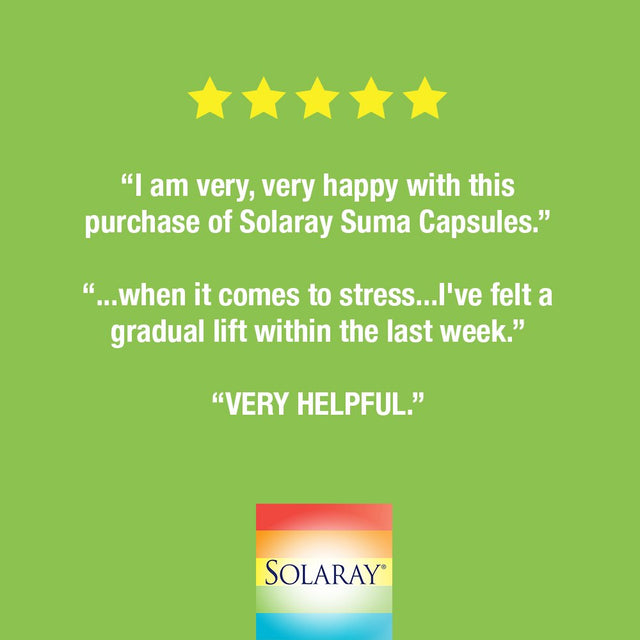 Solaray Suma Root 500Mg | Adaptogenic Herb for Healthy Stress & Immune Function Support | Naturally Plant Sterols | Non-Gmo & Vegan | 100 Vegcaps