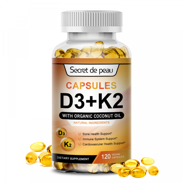 SDP Vitamin D3 + K2 5000 IU Capsules Daily Supplement,Support Immune System Bones Healthy Heart