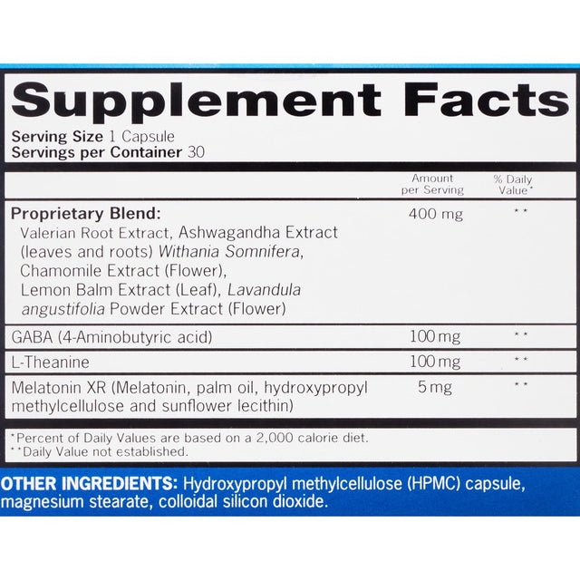 Qunol Sleep Support, 5 in 1 Non-Habit Forming Sleep Aid, Supplement with Time-Released Melatonin 5Mg, Ashwagandha, GABA, Valerian Root, L-Theanine, 30Ct Capsules