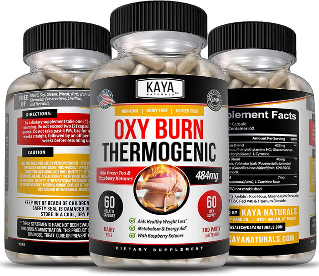 Kaya Naturals Oxy Burn - Weight Loss Pills for Women & Men - Appetite Suppressant Supplement - Supreme Fat Burner - Powerful Thermogenic Diet Pills - Natural Energy Boost - 60 Count