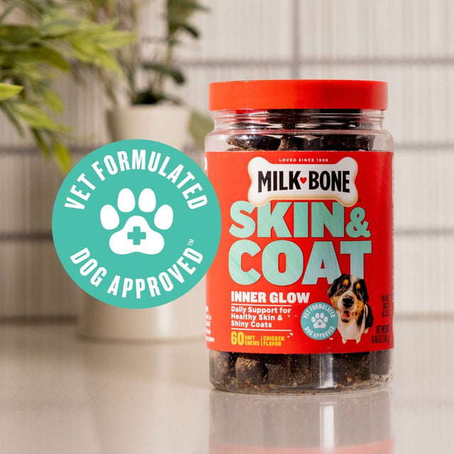 Milk-Bone Skin & Coat Dog Supplements, Deliciously Soft Dog Chews, 60 Ct.