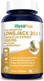 Nusapure Longjack Tongkat Ali 260,000Mg 150 Veggie Caps (Non-Gmo, Gluten Free) Bioperine