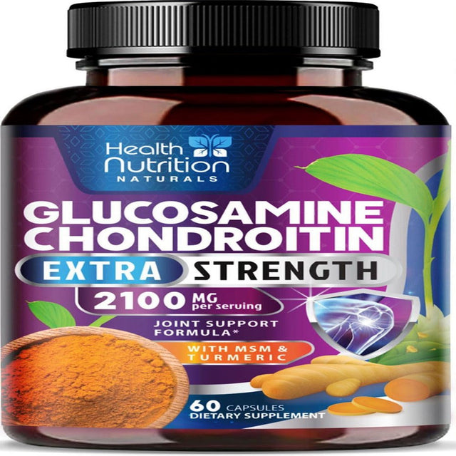 Glucosamine Chondroitin MSM Turmeric Boswellia - Joint Support Supplement for Joint Health and Joint Function Support - Glucosamine Sulfate Mobility Formula - Gluten Free and Non-Gmo - 60 Capsules