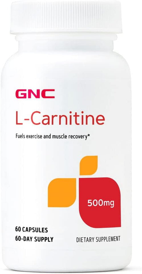 GNC L-Carnitine 500Mg, 60 Capsules, Helps Metabolize Long-Chain Fatty Acids