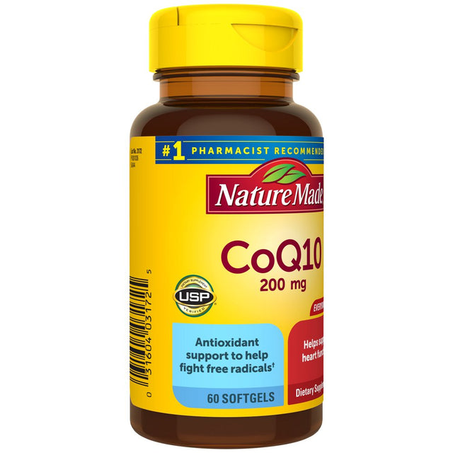 Nature Made Coq10 200Mg Softgels, Dietary Supplement for Heart Health Support, 60 Count