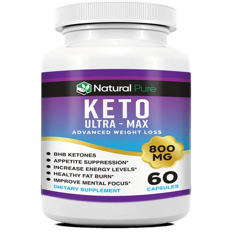 Keto Ultra MAX Diet Pills 800Mg Weight Loss Ketosis Boost Energy 60 Capsules