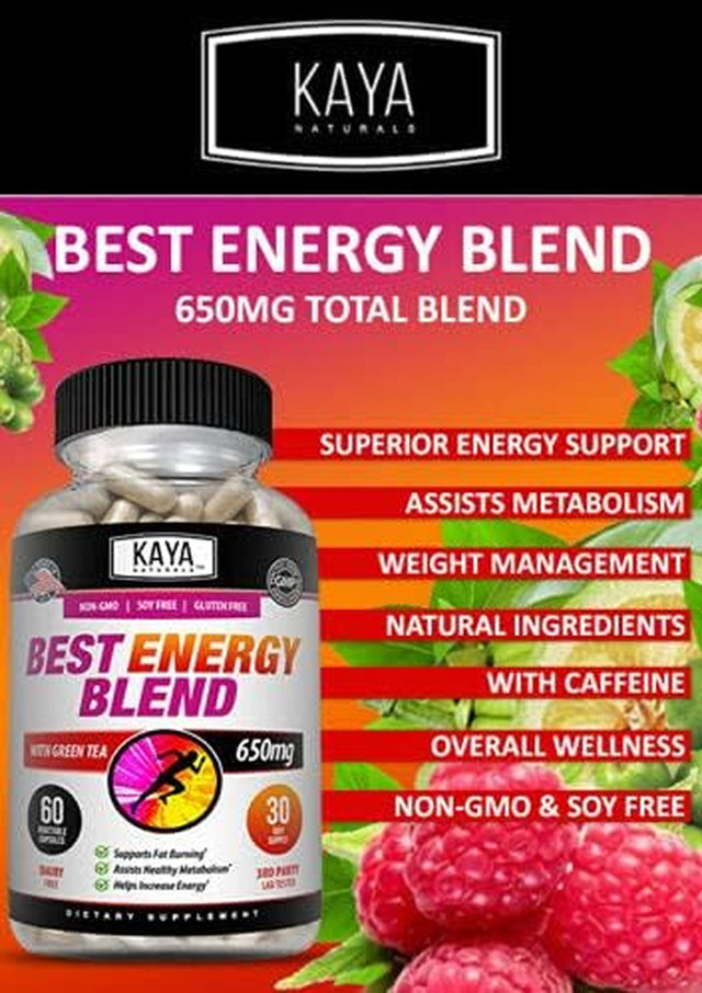 Kaya Naturals Best Energy Blend -Energy Support, Boost Metabolism, Weight Management 60 Count