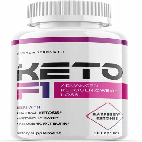 (1 Pack) Keto F1 - Supplement for Weight Loss - Energy & Focus Boosting Dietary Supplements for Weight Management & Metabolism - Advanced Fat Burn Raspberry Ketones Pills - 60 Capsules