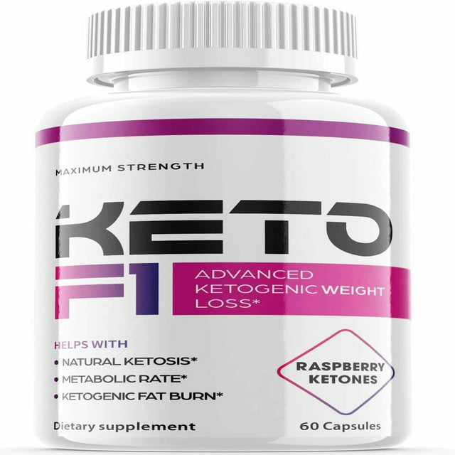 (1 Pack) Keto F1 - Supplement for Weight Loss - Energy & Focus Boosting Dietary Supplements for Weight Management & Metabolism - Advanced Fat Burn Raspberry Ketones Pills - 60 Capsules