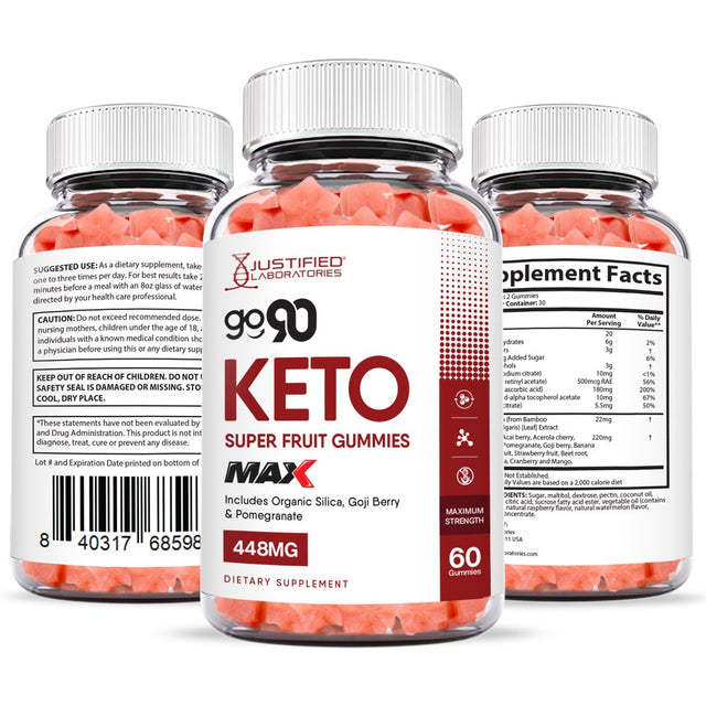 (2 Pack) Go 90 Keto Max Gummies Dietary Supplement 120 Gummys