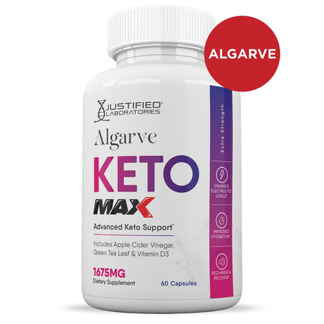 (2 Pack) Justified Laboratories Algarve Keto ACV MAX Pills 1675Mg Dietary Supplement 120 Capsules