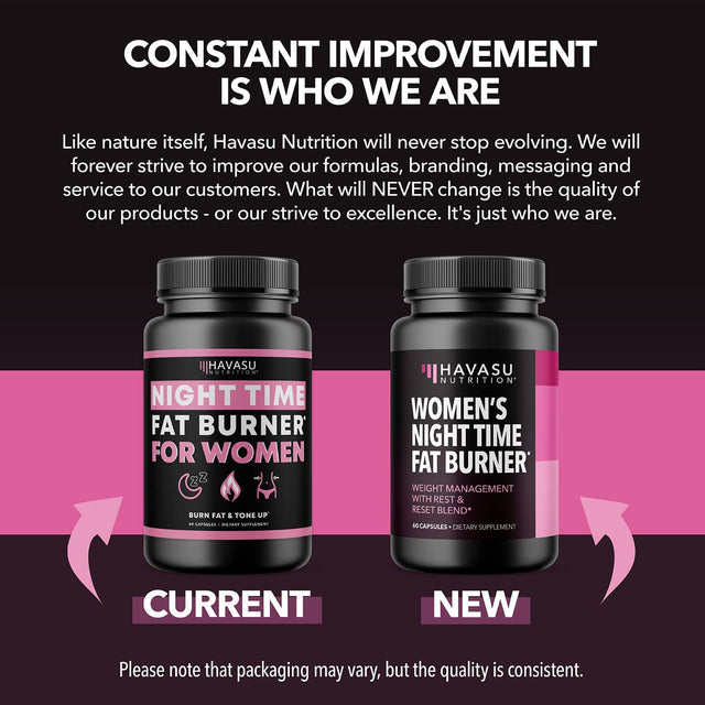 Night Time Fat Burner for Women | Weight Loss and Sleep Support Blend with Vitamin D | Metabolism Booster and Appetite Suppressant for Weight Loss | 2 Month Supply Weight Loss Pills for Women