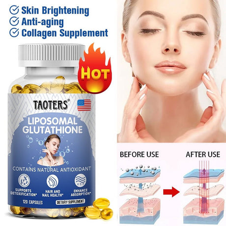 TAOTERS Liposomal Glutathione Supplement Capsules - Immune Health Support, Liver Support, Skin Support