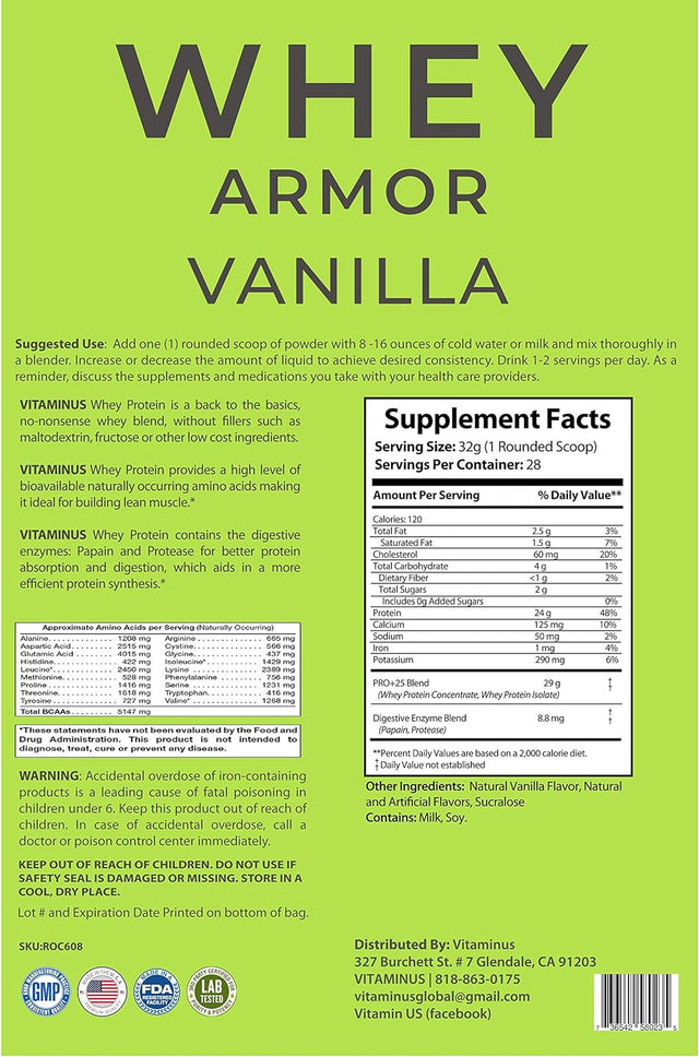 Whey Armor Vanilla Premium Whey Blend