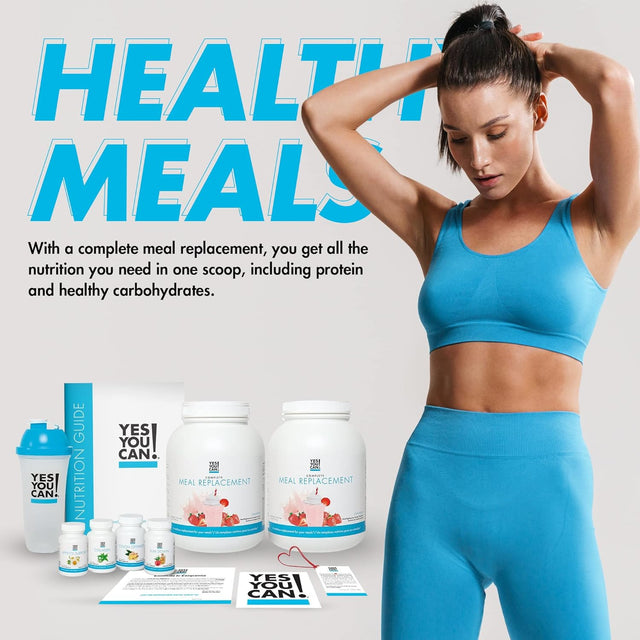 Yes You Can! Transform Kit Complete Meal Replacement - Contains Meal Replacement Powder Shake and Natural Meal Replacement Supplements, Nutritional Healthy Meals Replacement (Strawberry - 60 Servings)