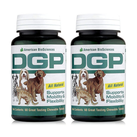 American Biosciences DGP, Joint Supplement for Dogs - Joint Support with Turmeric, Boswellia Extract & More - Quick Effect for Immediate Mobility Support - 60 All-Natural Chewable Pet Tablets (2 Pack)