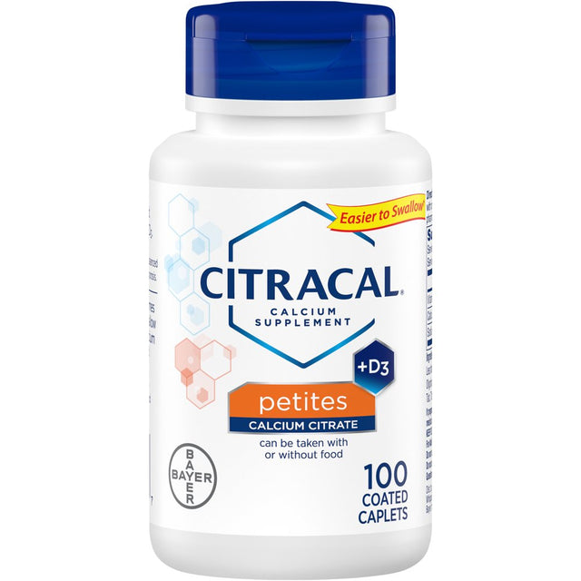 Citracal Petites Calcium Citrate with Vitamin D3, Caplets, 100 Count