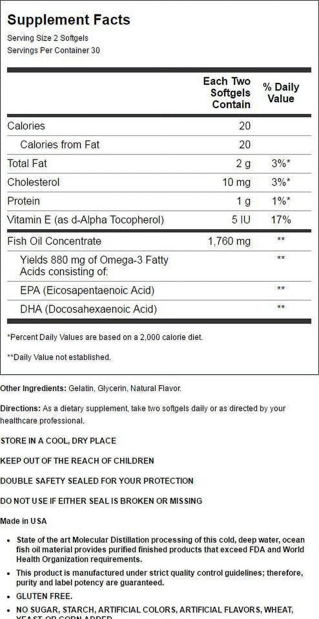 Nature'S Blend Omega-3 Fish Oil Extra Strength 1,760 Mg 60 Sgels