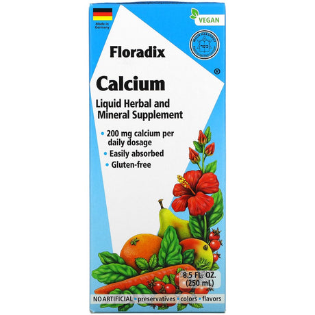 Gaia Herbs, Floradix, Calcium, 200 Mg, 8.5 Fl Oz (250 Ml)