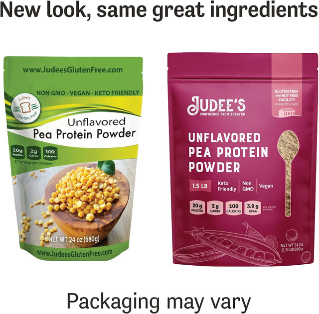 Judee’S Unflavored Pea Protein Powder (80% Protein) 1.5Lb (24Oz) - 100% Non-Gmo, Keto-Friendly, Vegan - Dairy-Free, Soy-Free, Gluten-Free and Nut-Free - Easily Dissolve in Liquids