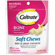 Caltrate Soft Chews 600+D3 Calcium Vitamin D Supplement, Vanilla Creme - 60 Count