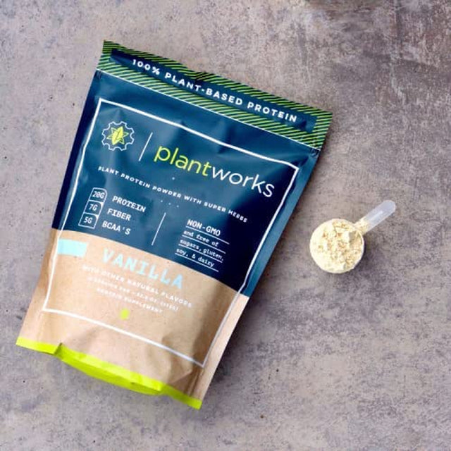 Plant Works Nutrition - 100% Plant-Based Performance Protein Powder with Super Herbs, Amino Acids, 7G Fiber, Non-Gmo, Vegan, Gluten Free (15 Serving Bag, Vanilla)